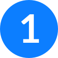 A blue circle with a white "1" symbolizes the simplicity and precision of buying Bitcoin on Coinmama.